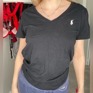 Polo women’s black v neck t shirt